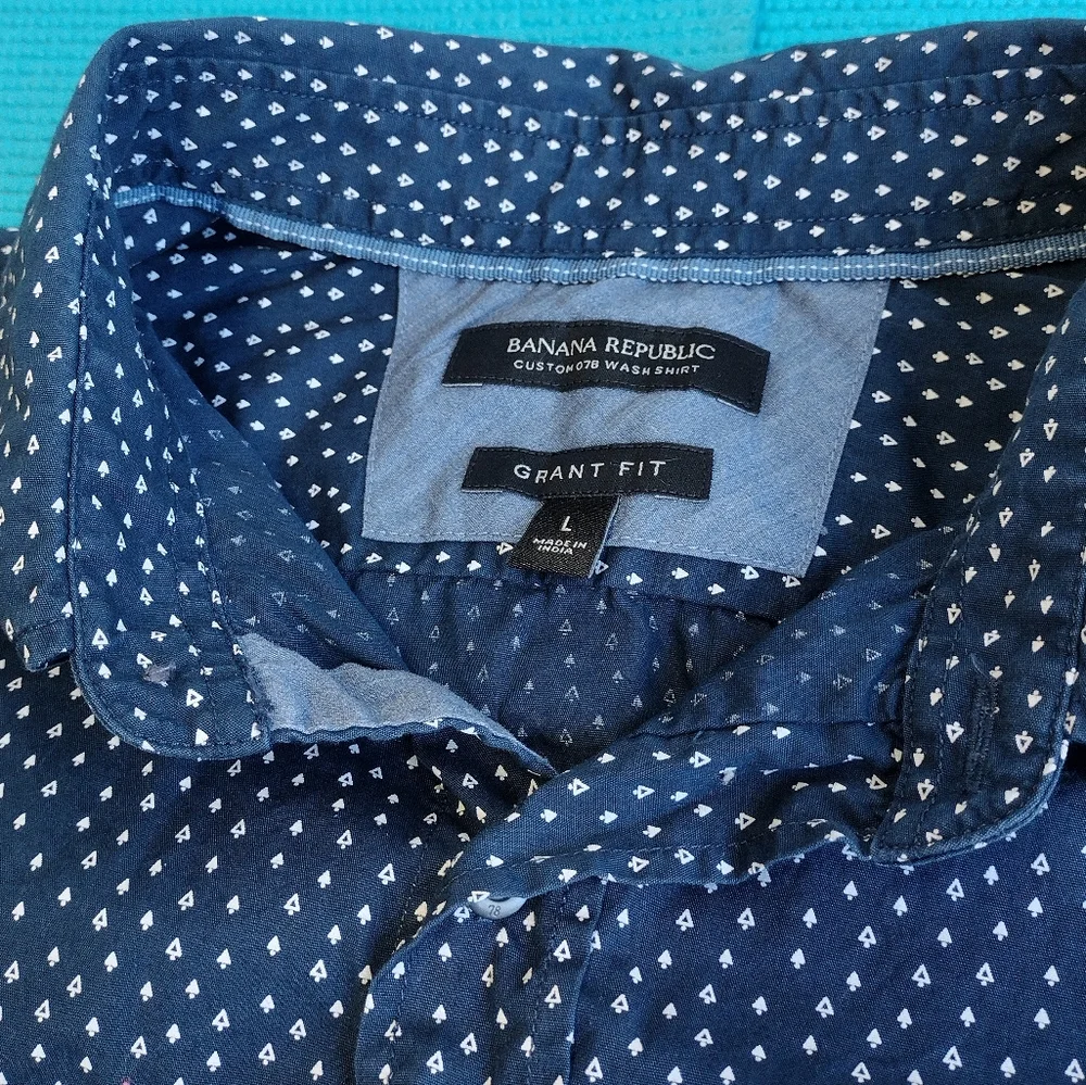 Banana Republic Men's Grant Fit Shirt Navy Size L